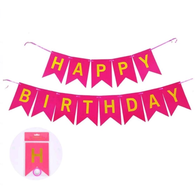 Banner Happy Birthday Banner Ultah Segilima Banner Ulang tahun Polos Murah Import