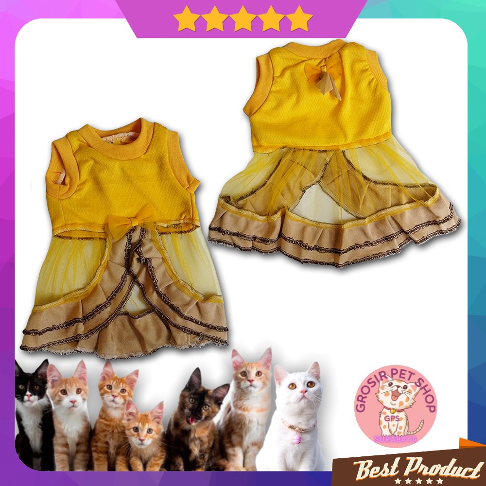 Pakaian Baju Kaos Kucing Model Dress Lucu size S M L ecer grosir / Pakaian &amp; Aksesoris Hewan