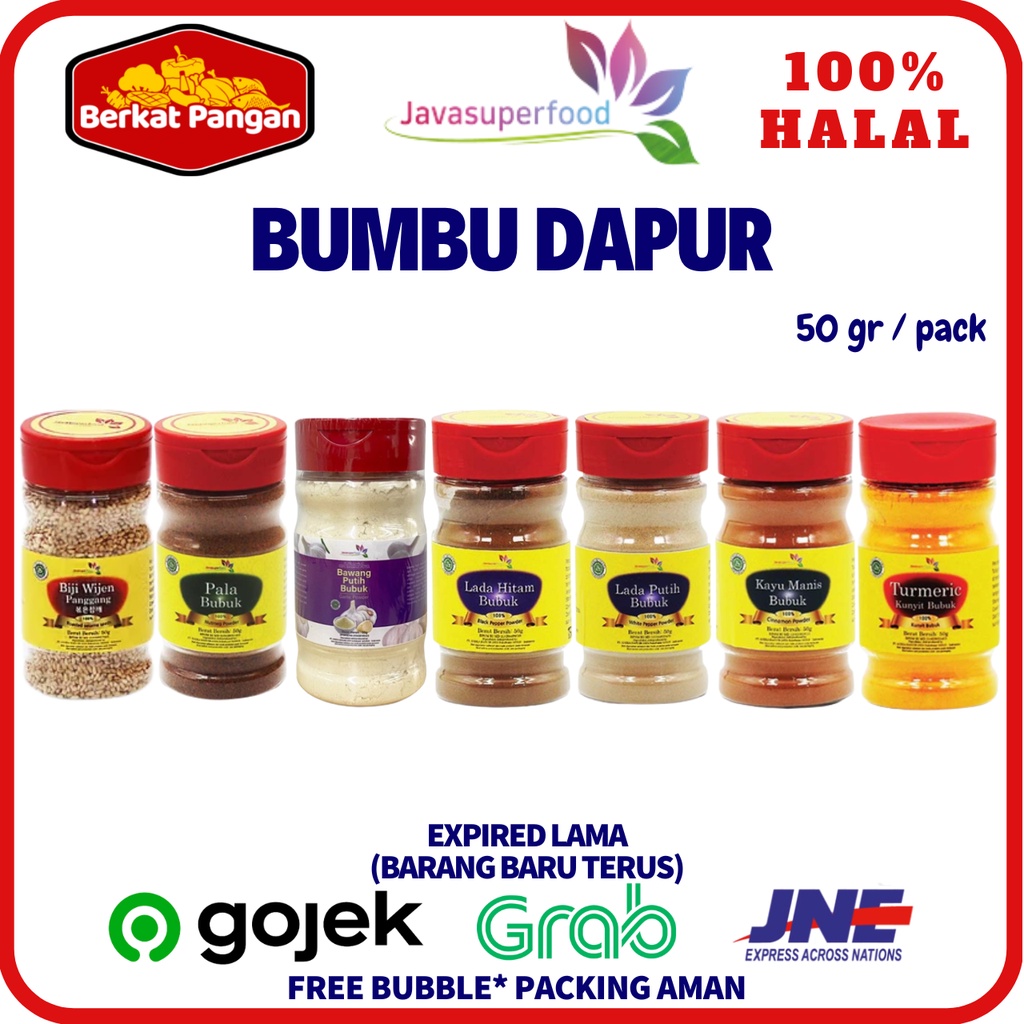 Bumbu Dapur Bubuk Bawang Putih / Lada Hitam / Lada Putih / Kunyit / Pala / Kayu Manis/ Biji Wijen