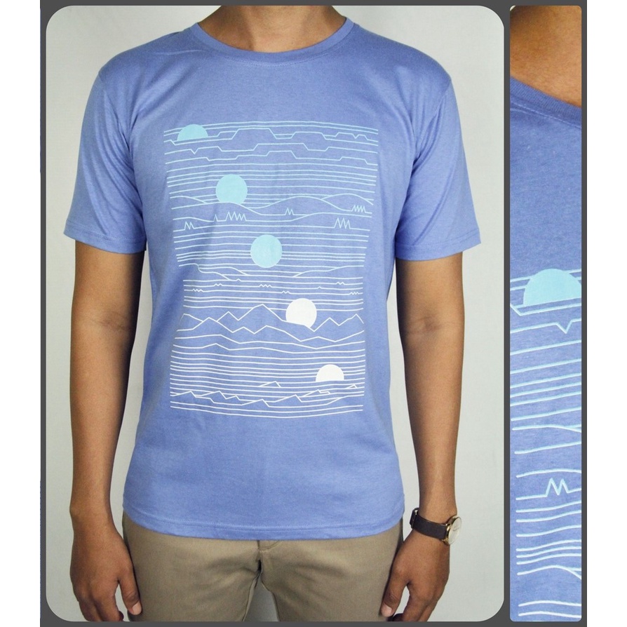 COD | Kaos Oblong Pria Lengan Pendek COLE Regular Fit Biru Muda Cotton Stretch 10