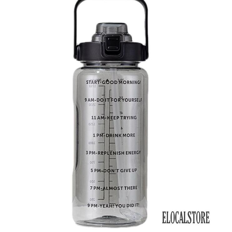 ➸ Botol Minum 2 Liter/Botol Minum Transparan/Botol Minum Bening Motivasi ➷