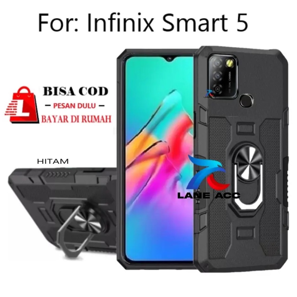 CASING HARD CASE INFINIX SMART 5--HARD CASE STANDING  ROBOT  HIT EYE RING--SOFT CASE STANDING ROBOT 