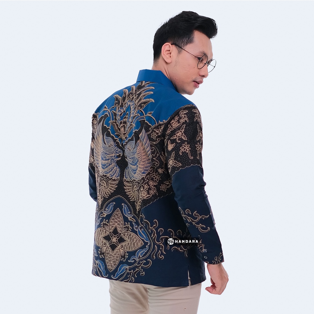 Baju Kemeja Batik Pria Lengan Panjang Slim Fit Premium Modern Full Furing Katun Halus Original Handara Motif Narasinga HB-157