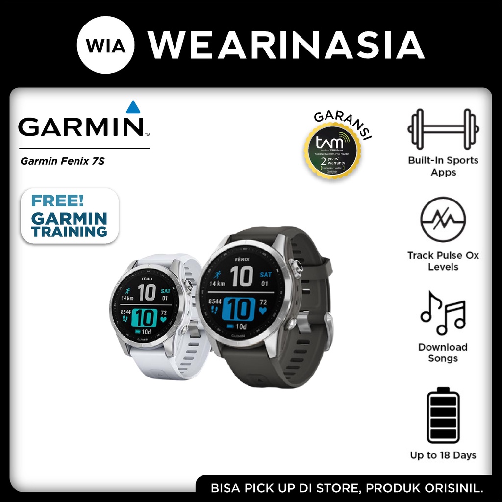 Garmin Fenix 7S Smartwatch Original Garansi Resmi 2 Tahun