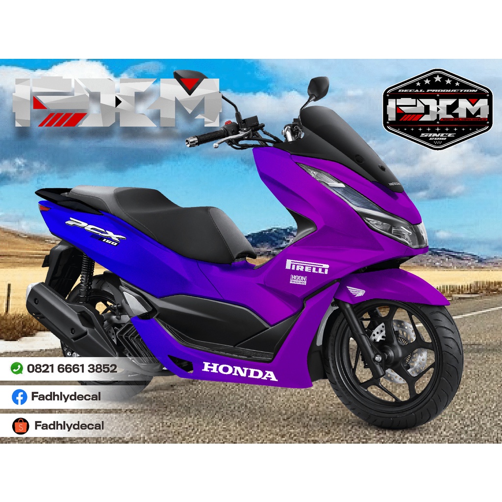 Decal PCX 160 fullbody gradiasi Ungu Biru elegan keren dengan pilihan warna lain