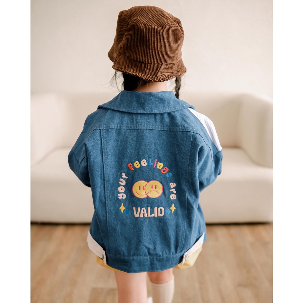 VALID DENIM JACKET | Jaket Denim Anak | Jaket Colorful Anak | Jaket Denim Anak Unisex | Jaket Jeans Anak Oversized | Jaket anak bordir patch