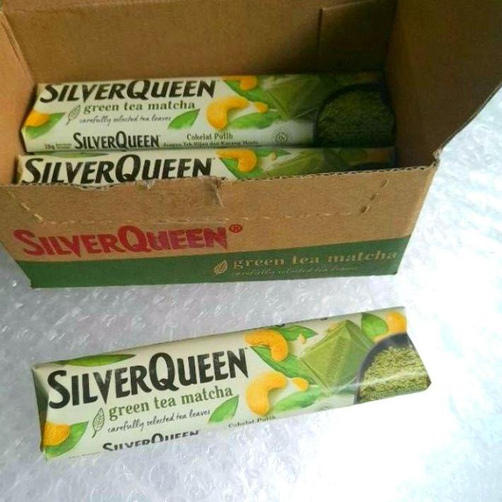 

☪ SilverQueen Isi 10 pcs Green Tea 25gr Coklat Ex 28 gram - Cokelat Silver Queen 25 gr Matcha X 10 Batang Milk Chocolate GreenTea ✲