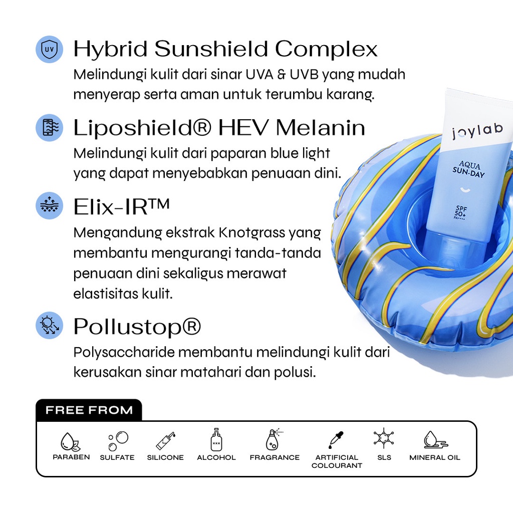 JOYLAB Sunscreen Sunblok SPF 50+ PA++++ (Aqua Sun-Day, I Love Sun-day, Brighter Sun-Day, Everyday is Sun-day) Sunscreen Wajah