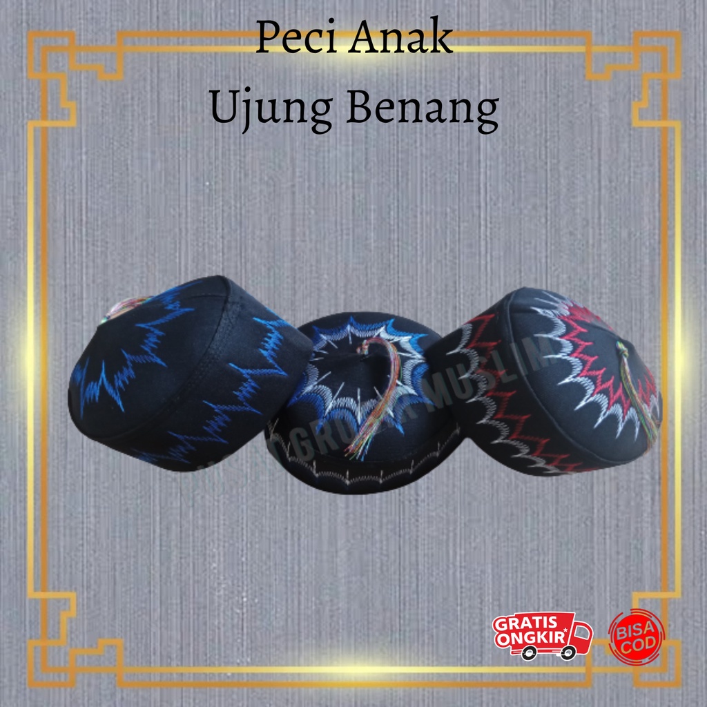 Peci Anak Ujung Benang /Kopiah Anak Bordir Kuncir