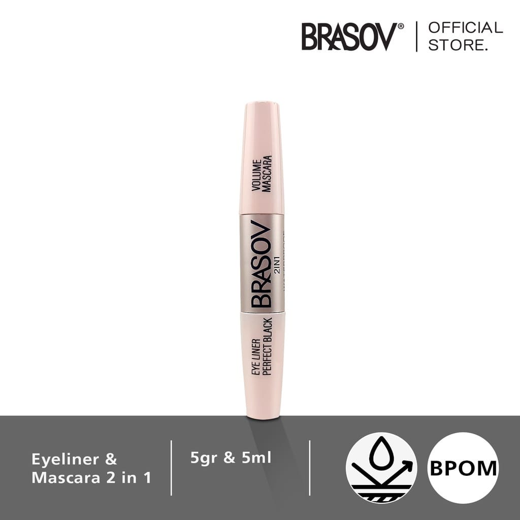 ❤ PAMELA ❤ BRASOV Volume Mascara dan Eyeliner 2 in 1 MakeUp Waterproof BPOM XX-CT Black