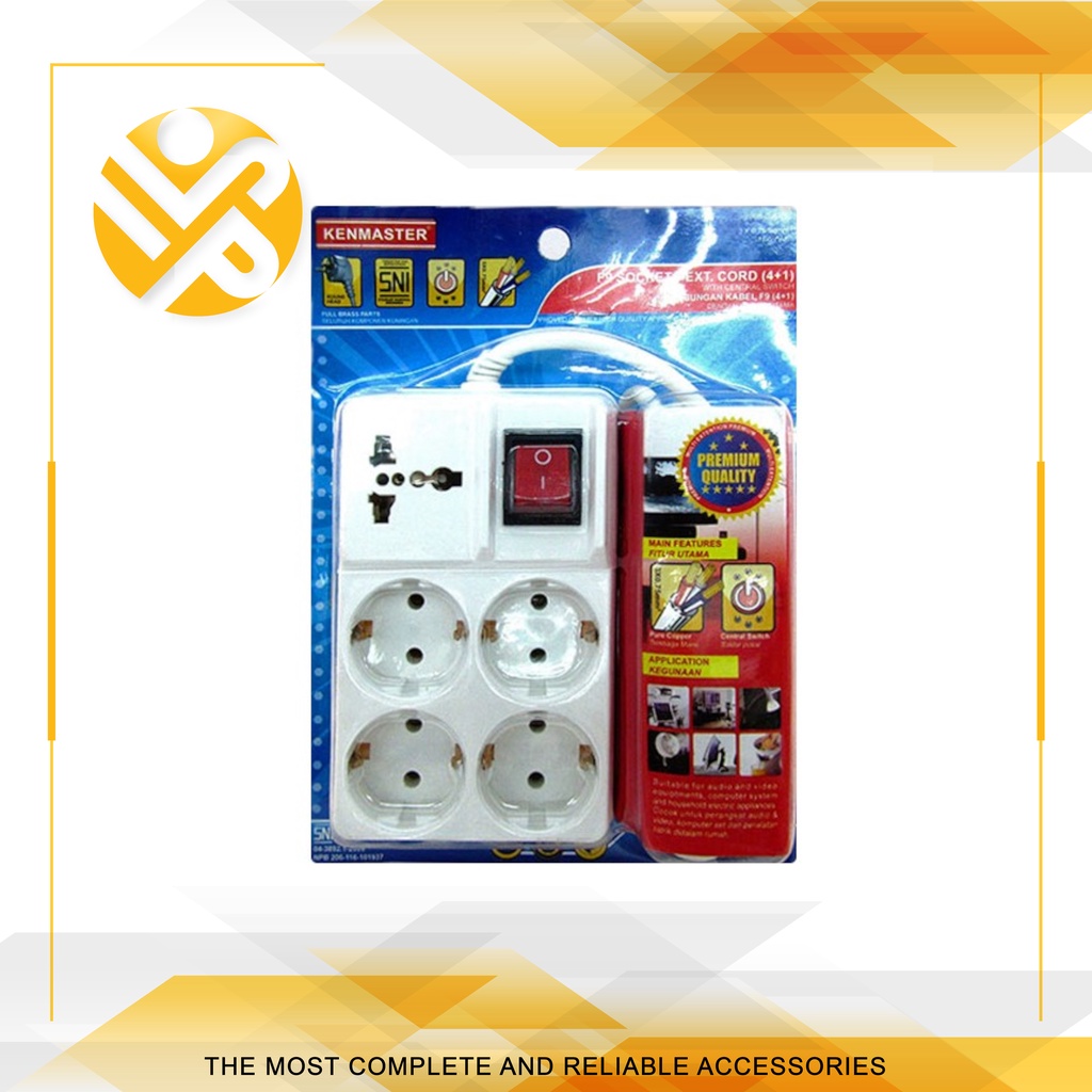 Stop Kontak Colokan Listrik 4 Lb + 1 / Terminal Colokan + Saklar
