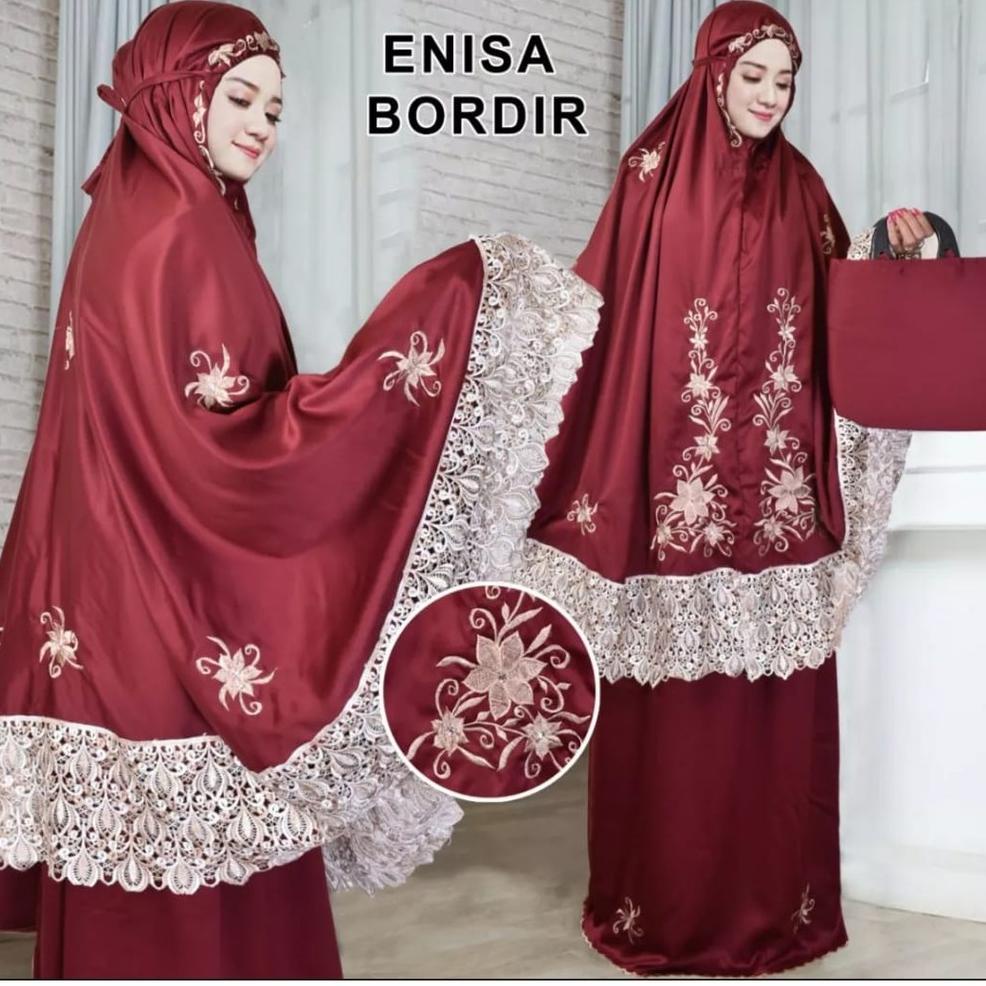 BOOMING mukena enisa bordir Mukena Luna Maya Dewasa Renda Bordir Terbaru 2020