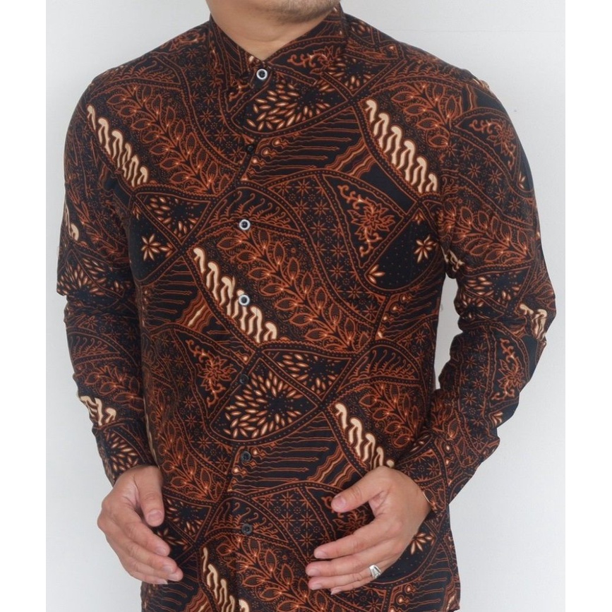 Baju Batik Pria Slimfit Kemeja Lengan Panjang Hem Slim Fit LBL 2024