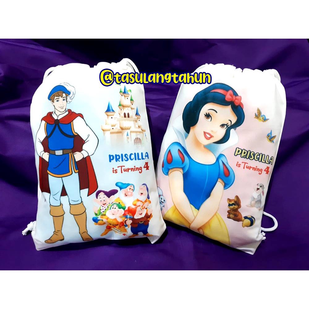 

Tas RANSEL Souvenir Ultah GoodieBag Bingkisan Blacu ALADDIN ALADIN PRINCESS JASMINE BEAUTY BELLE SNOW WHITE