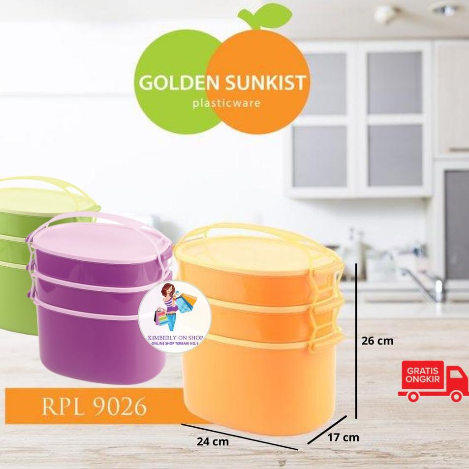 ۩ Rantang Piknik Susun 3 Jumbo RPL 9026 Golden Sunkist ◙