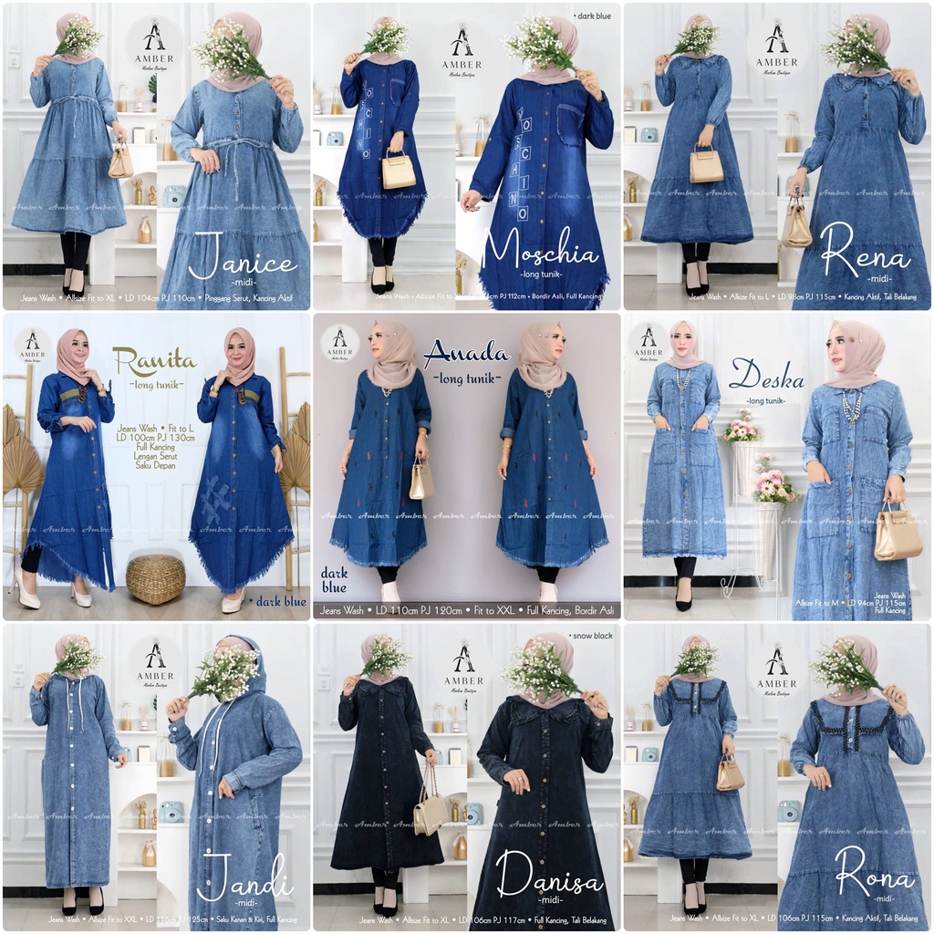 ATASAN JEANS / 29.9 / AYARA KIELE ELENA JANNICE RANITA DANISA DESKA JANDI MOSCHIA RENA RONA ANADA / TUNIK / ALLSIZE / FIT L-XL / BUSUI / AMBER