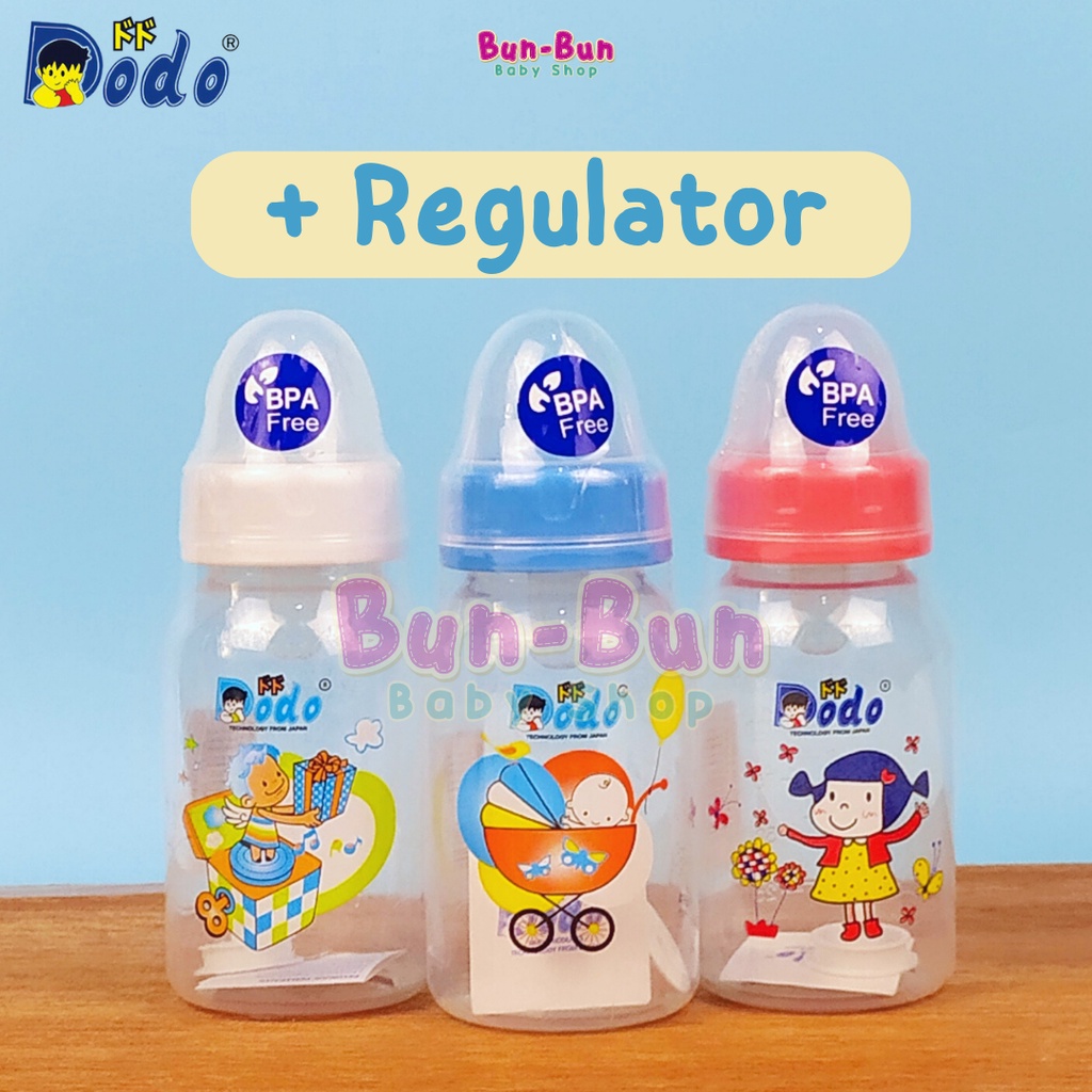 DODO Botol Susu Bayi 125ml Regulator Anti Sedak Empeng 125 ml  Dot Silicone Silikon Bulat Standart Milk Bottle BPA FREE Baby New Born Karakter Laki Perempuan Perlengkapan Baru Lahir Peralatan Makan Newborn MPASI Anti Pecah Bunbunbabyshop