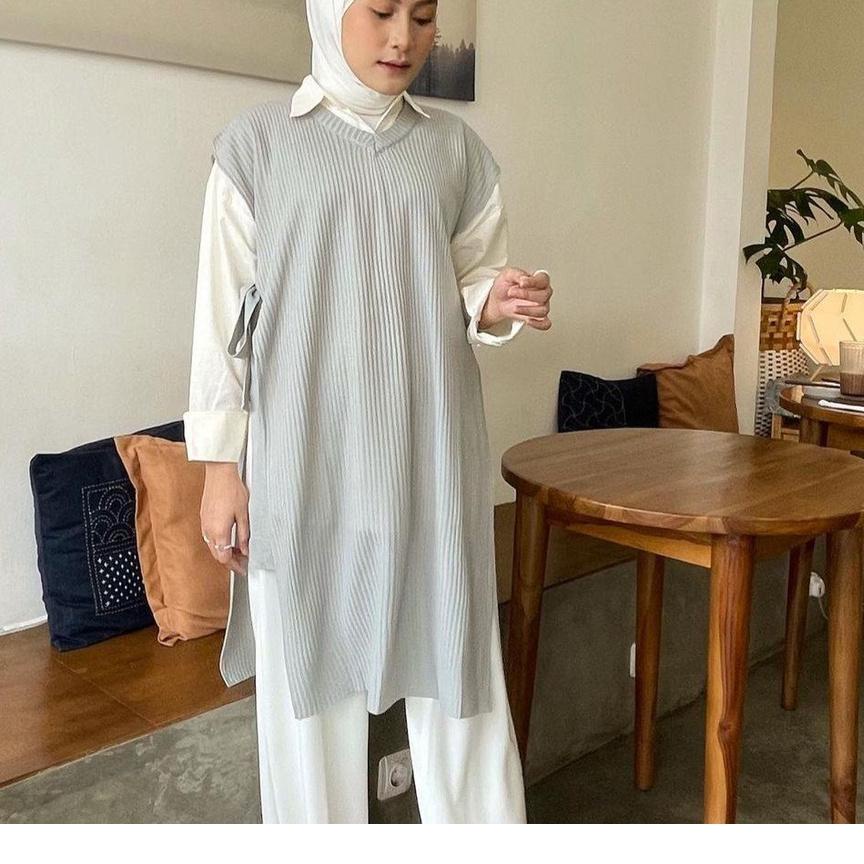 ✫ Vest Rompi Rajut Long Tali Tunik / Vest Rompi Tali Outerwear Rajut ☂