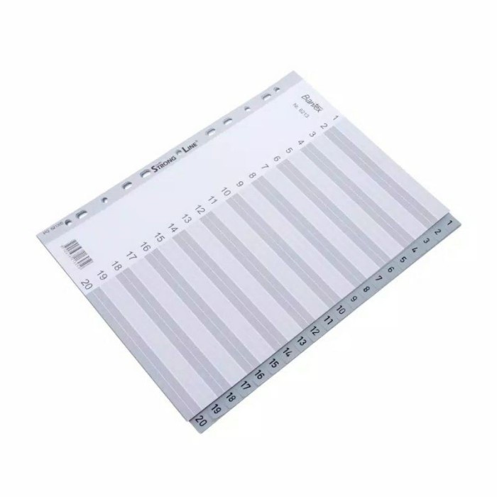 

Terlaris Bantex Pp Pembatas Binder Divider Size A4 20 Lembar Index Numeric