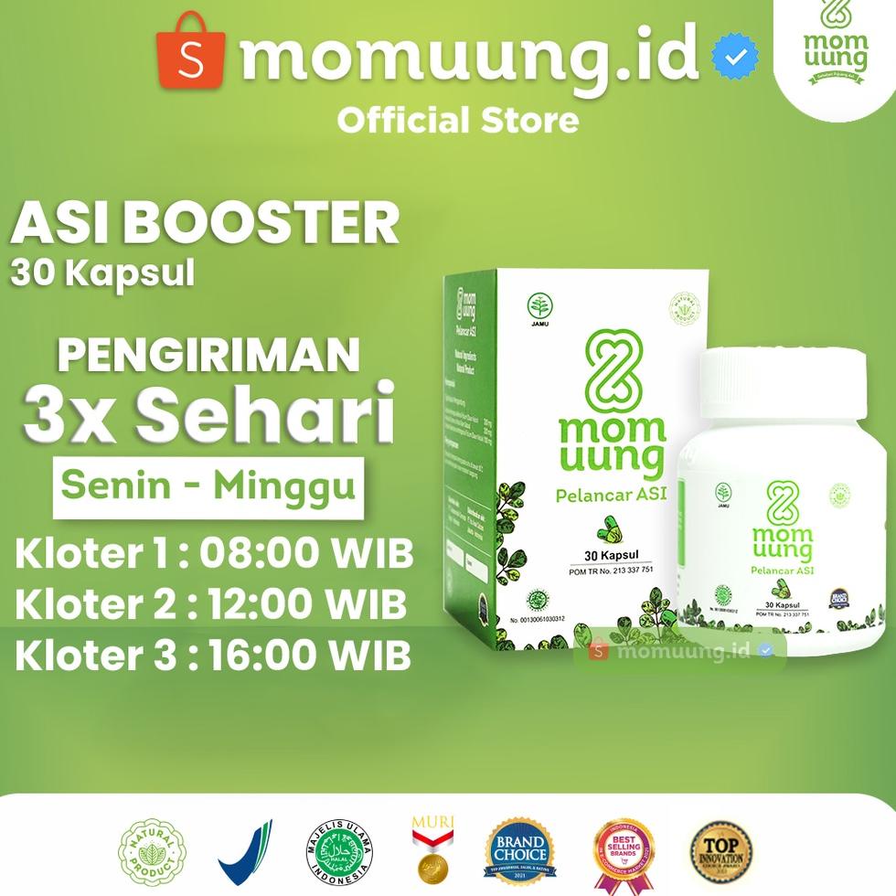 SALE BPOM HALAL NATURAL ASI BOOSTER MOM UUNG 30 kapsul / KELORCAP MOMUUNG HERBAL MOMUUNG.ID