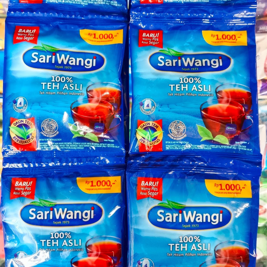 Teh celup Sariwangi Teh Asli Celup 100 % 1 renceng isi 6 pcs
