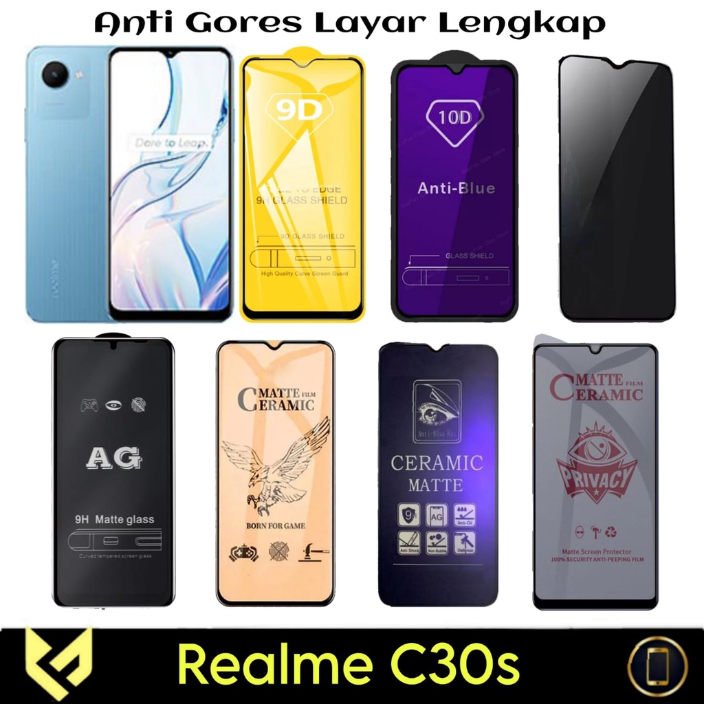 PROMO Screen Guard For REALME C30s Anti Gores Layar All Variant Anti SPY Anti Bluelight Anti glare Premium Tempered Glass dan Ceramic