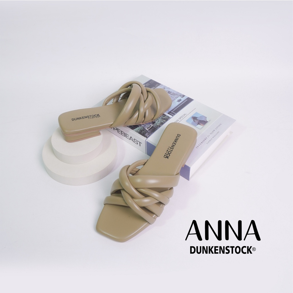 Dunkenstock Anna Sendal Slop Cewek Sandal Selop Teplek Wanita Model Anyam Casual Size 36-40