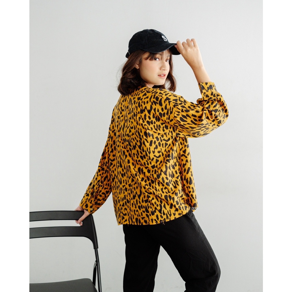 Myrubylicious LEOPARD SHIRT KODE VT 2502 | SHIRT | KEMEJA WANITA | KEMEJA LENGAN PANJANG | KEMEJA MOTIF | KEMEJA BUNGA | KEMEJA RAYON