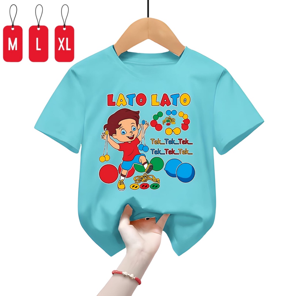 Hzl_outfit Kaos Lato Lato Tek Tek Tek  Anak Laki Laki Dna Perempuan Full Printing