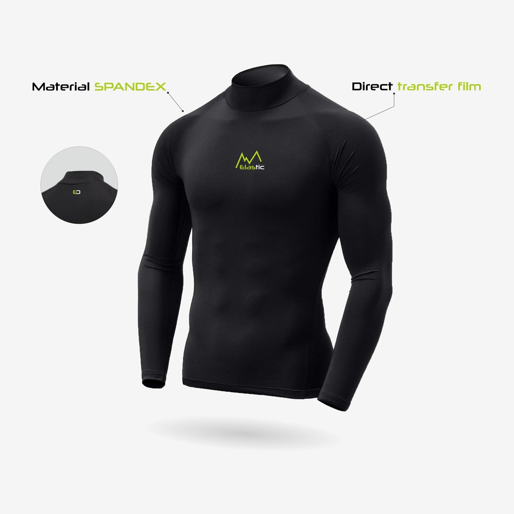 ELASTIC - Baselayer manset MOUNTAIN olahraga pria mangset bahan spandex compression sport outdoor gunung hiking adventure