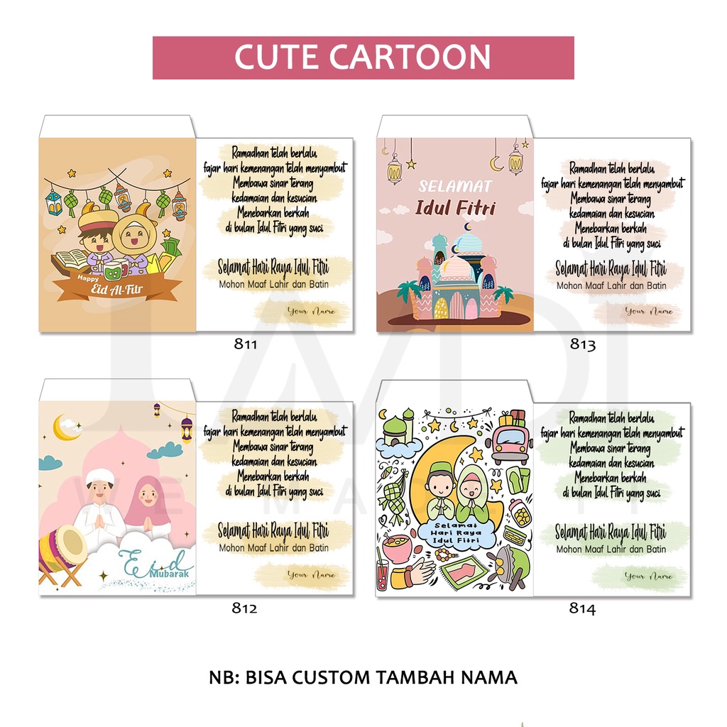 

Amplop Lebaran Custom Nama Karakter Lucu