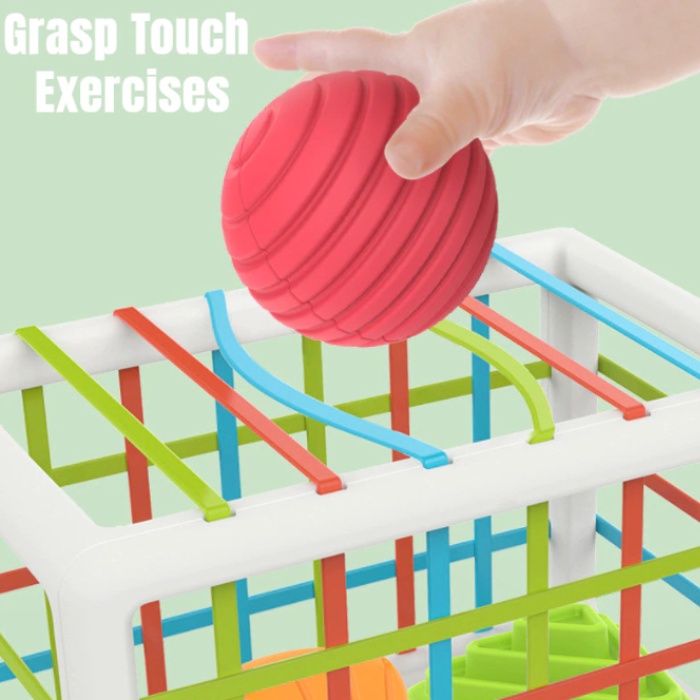 Mainan Edukasi Bayi Montessori Textured Touch Rattle Ball Bola Kerincing Sensorik Motorik