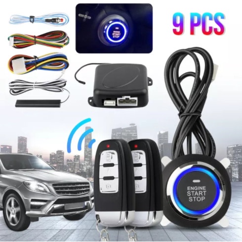 Passive Keyless Entry Smart Alarm System PKE Mobil Start Stop Engine murah