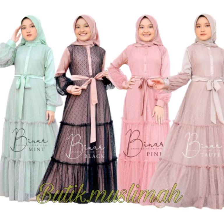 BIG SALE BINAR GAMIS ANAK / PAKAIAN ANAK 10-14 TAHUN / BAJU BRUKAT ANAK / Gamis Brokat Tile Anak Per