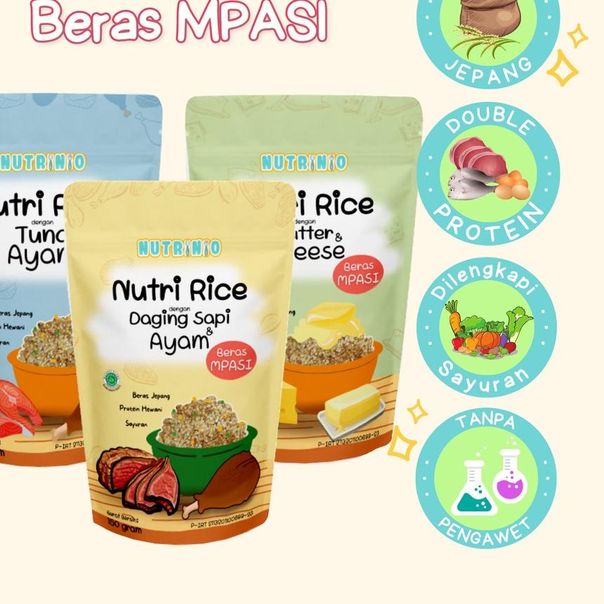 

❄ Nutrinio Nutri Rice 150 g | Beras MPASI Double Protein Tanpa Pengawet ✤
