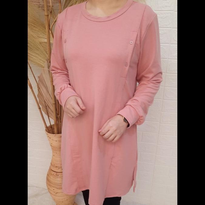 BAJU TUNIK BUSUI IBU MENYUSUI BUKAAN SAMPING KANAN KIRI LENGAN PANJANG