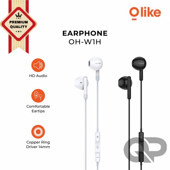 Olike Wired Earphone Headset Handsfree HD Audio OH-W1H