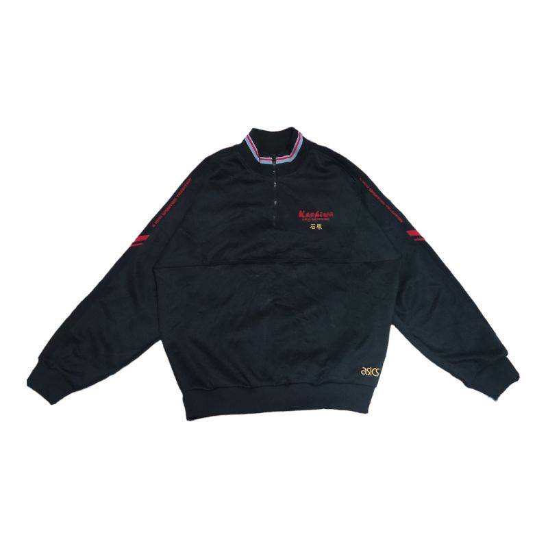 Vtg Trackop Half zipper jacket baseball Asics L jaspo ( minus)