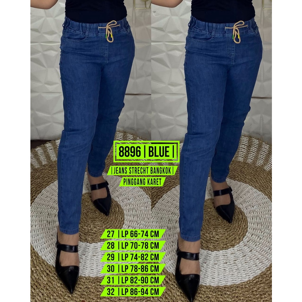 EL-8896/YI CELANA WANITA JEANS STRETCH BANGKOK ( WAJIB CEK STOCK )