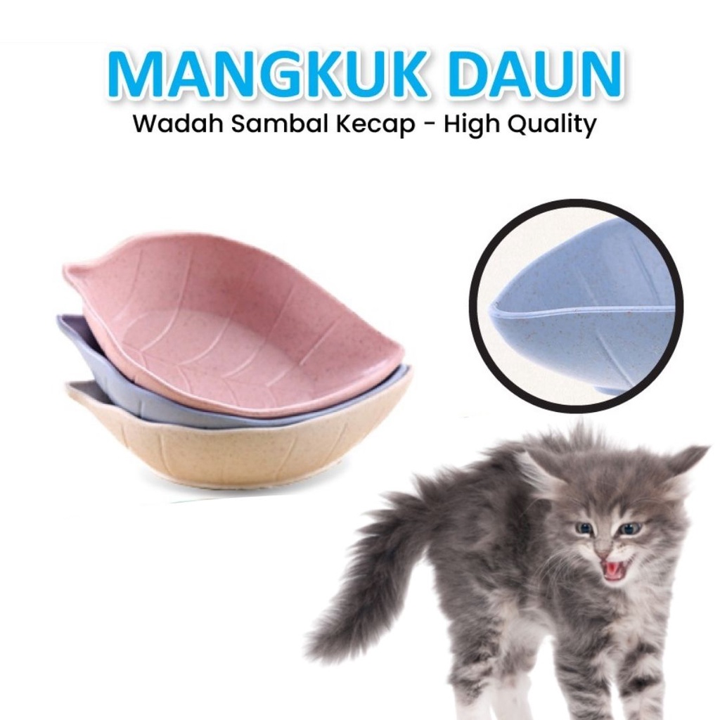 Tempat Makan Kucing Pet Bowl Model Daun Premium Quality FEFARM