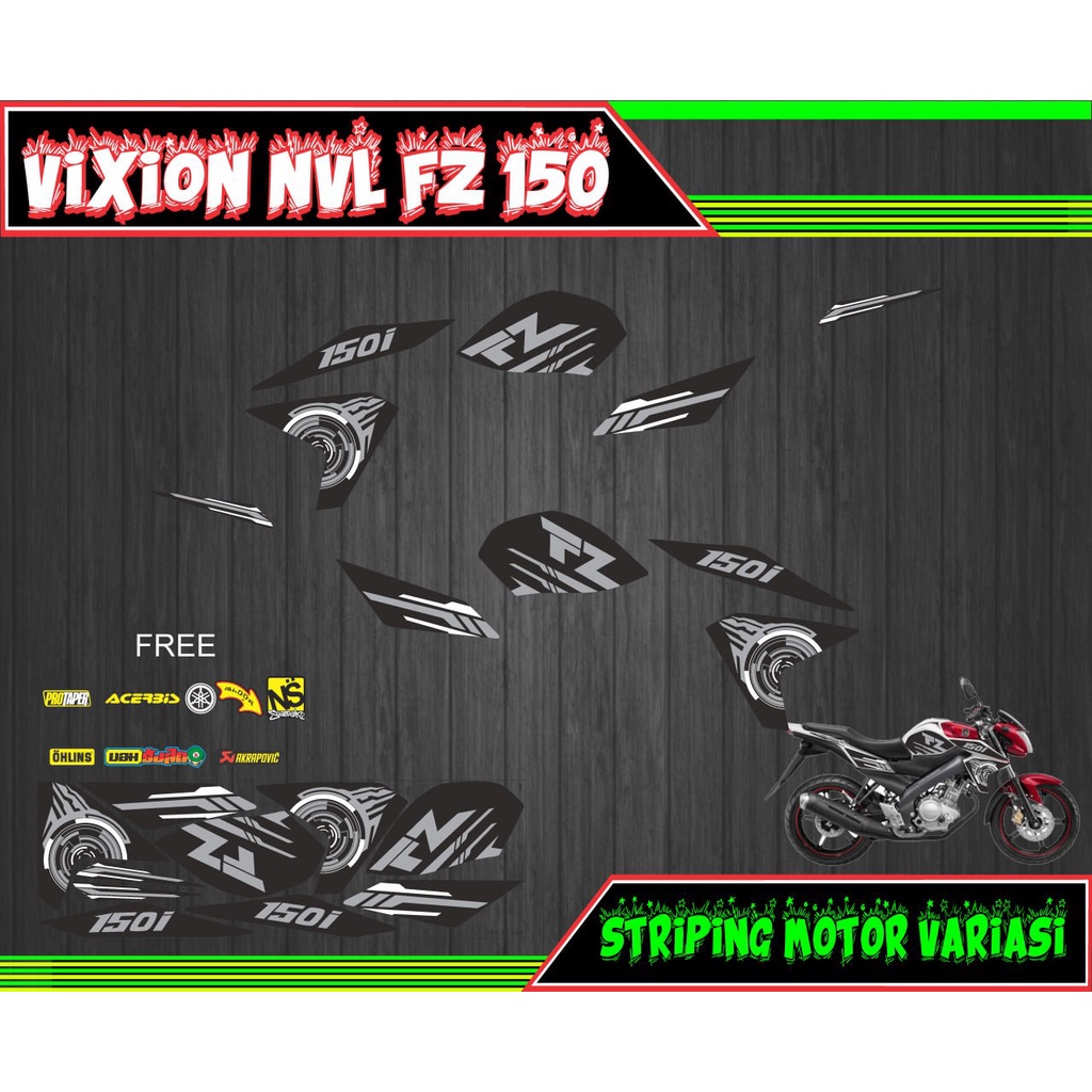 decal striping stiker motor vixion nvl fz 150
