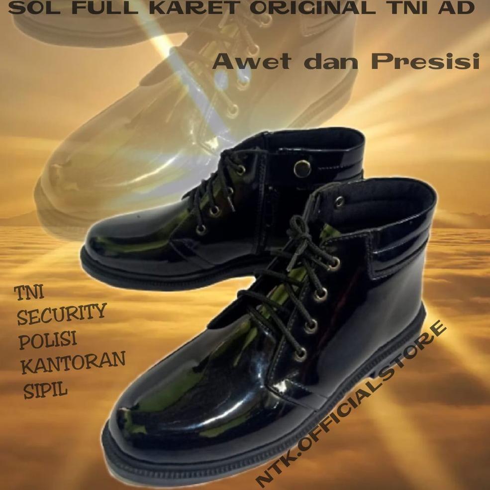 STOK TERBARU Sepatu Formal Pdh TNI Hitam Mengkilap Dinas PNS /Guru/Security/Satpam Outsole Original 