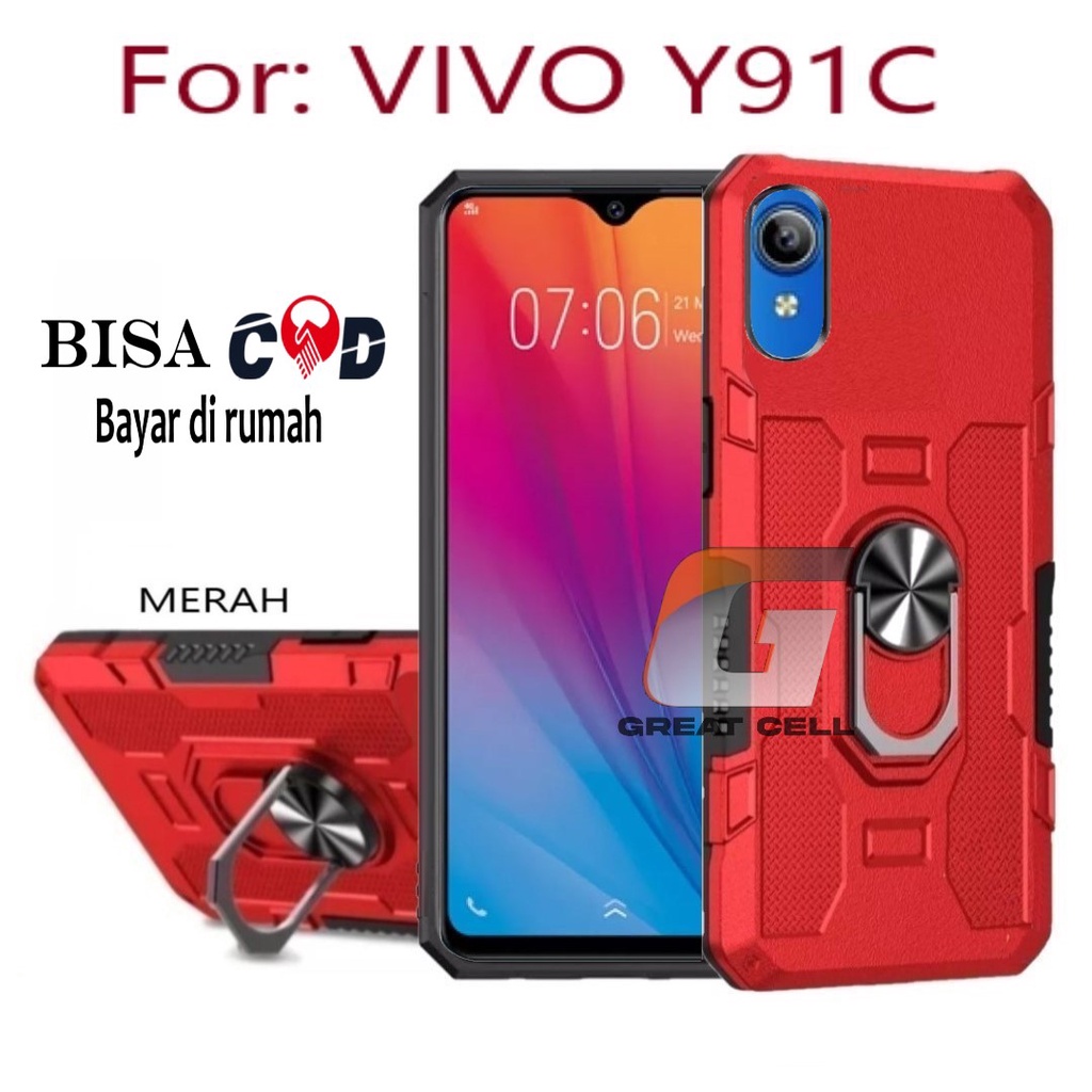 VIVO Y91C KESING HARD CASE -CASE STANDING  ROBOT  HIT EYE RING--SOFT CASE STANDING ROBOT VIVO Y91C