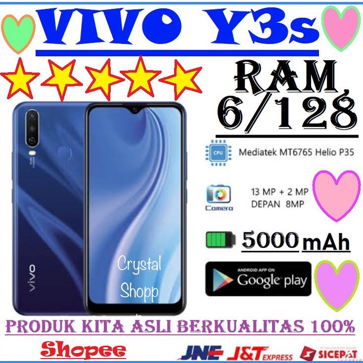 VIVO Y3s RAM 6/128GB BARU FULLSET SEGEL GARANSI 1TAHUN