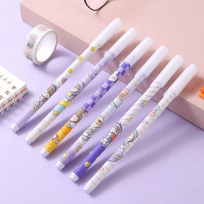 Pulpen Gel Motif Cartoon Ungu