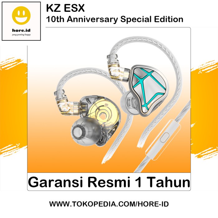 KZ ESX 10TH ANNIVERSARY EARPHONE WITH MIC - GARANSI RESMI