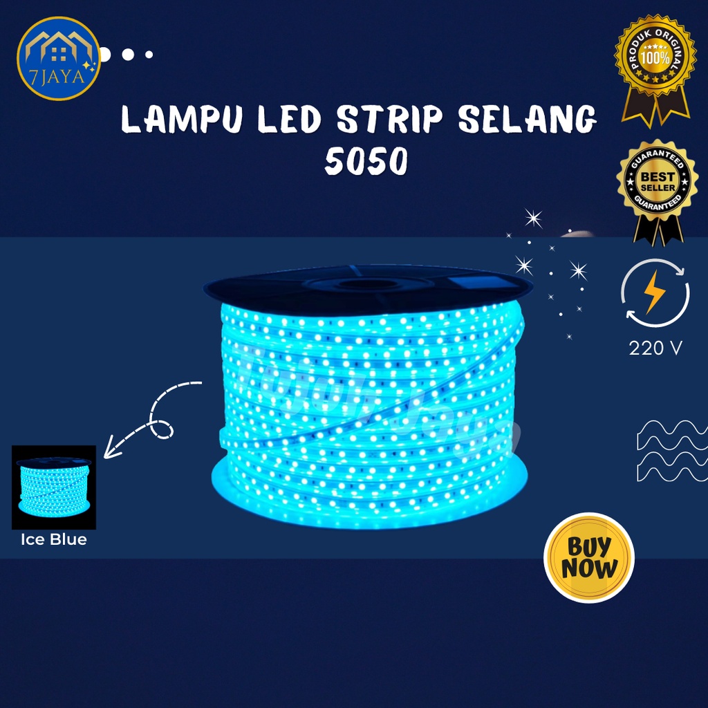 Lampu LED Strip Selang 5050 A - ICE BLUE