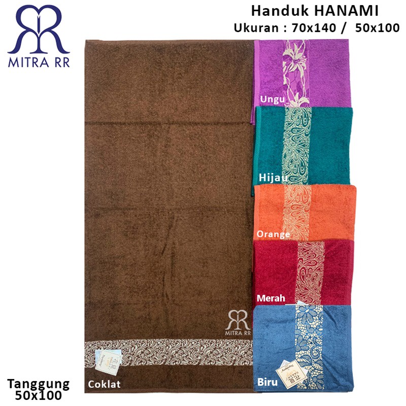 Handuk Hanami by Toyoterry 70x140 / 50x100 cm Ukuran Besar/ Tanggung Handuk Mandi Cotton Dewasa