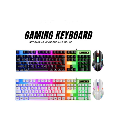 keyboard gaming and mouse set mechanical RGB kabel usb water proof combo paket led/keyboard gaming mouse set/mouse keyboard gaming/