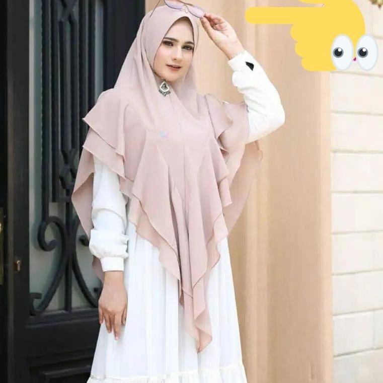 SALE Jilbab Instan Khimar Hijab Tania Syari Jumbo Ceruty 2 Layer Jersey Terbaru